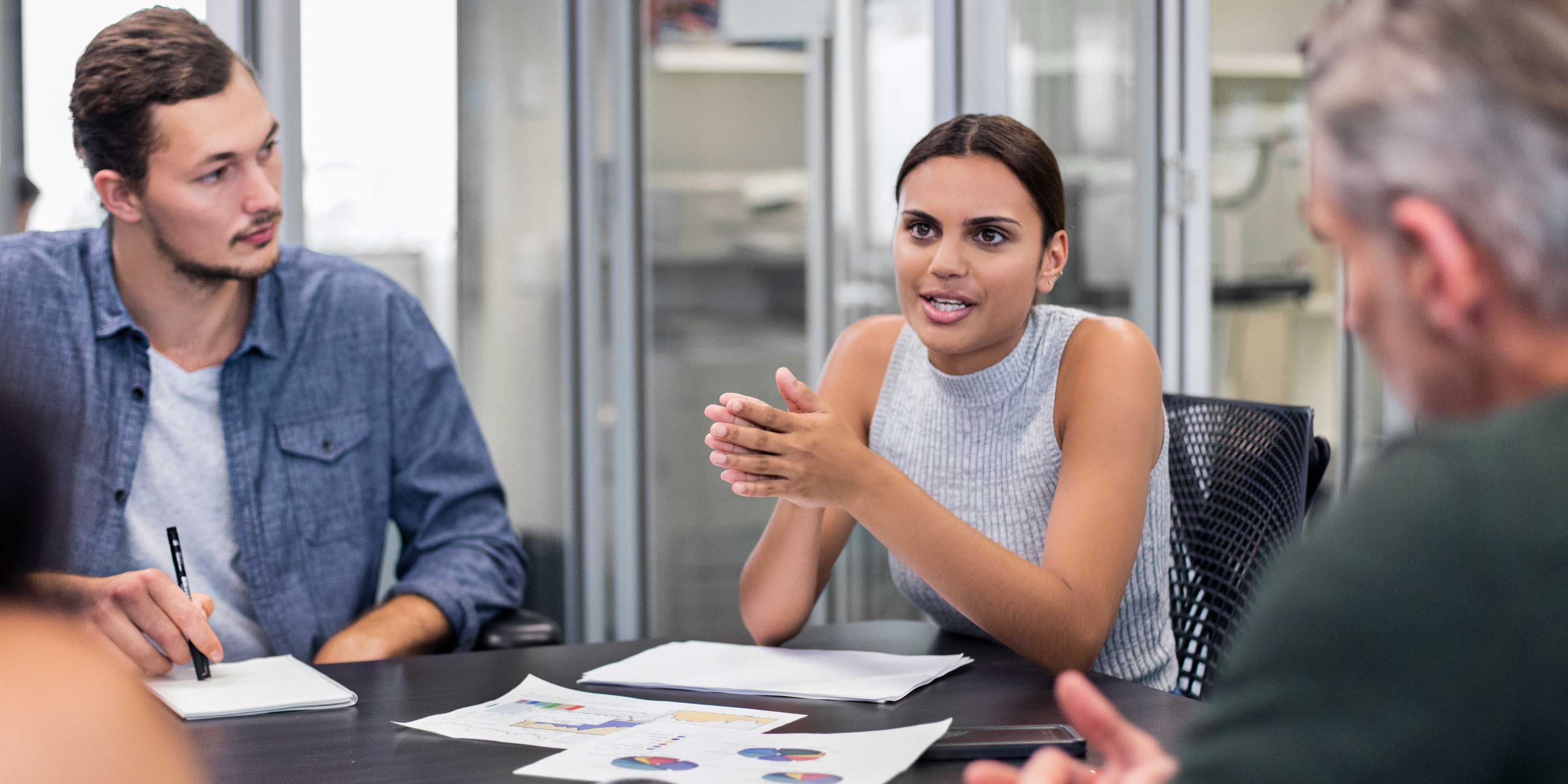 aboriginal female leading a meeting