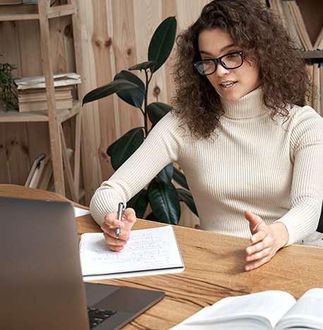 Woman using laptop