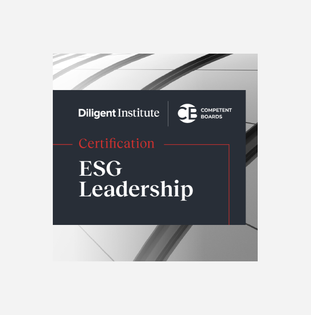 Diligent ESG Leadership Certification Program from the Diligent Institute