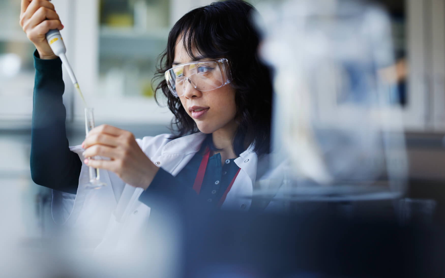 Young female scientist working in laboratory